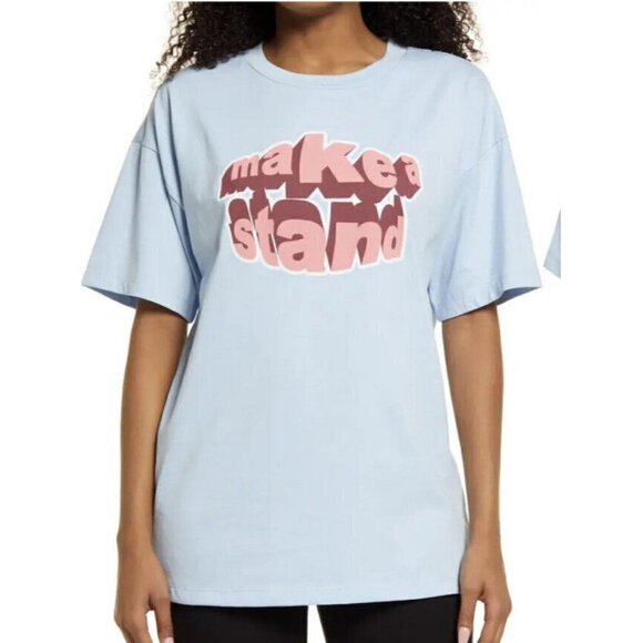 Bp Make a Stand Graphic Tee T-shirt SMALL Blue Short Sleeve - Picture 1 of 9